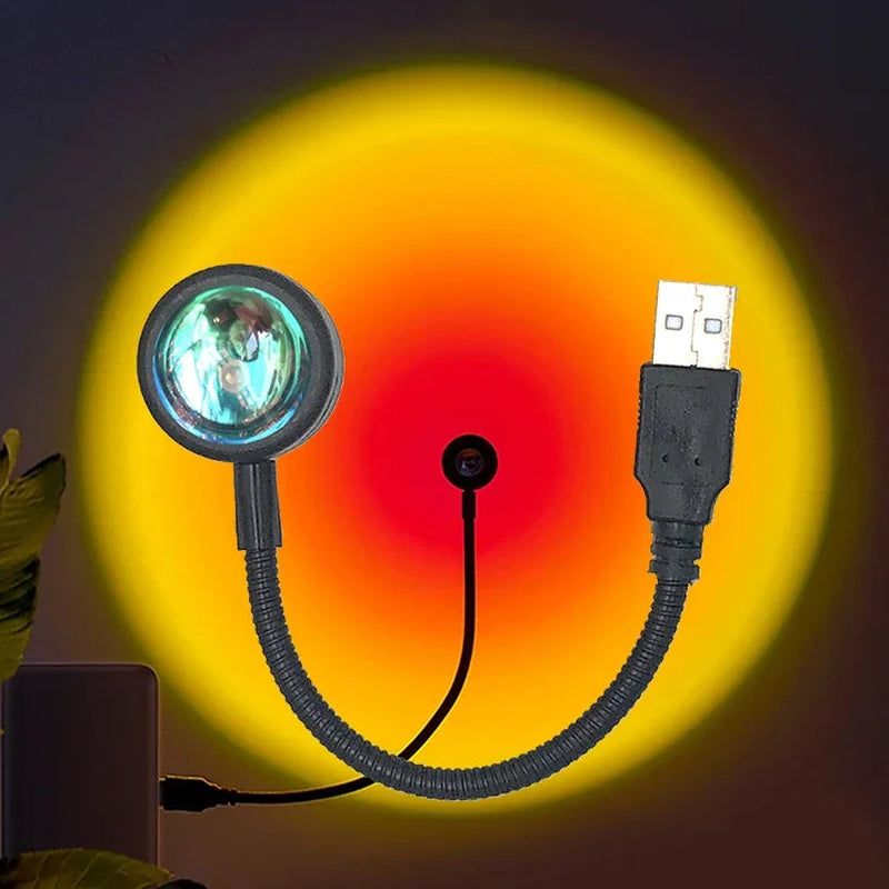 מנורת שקיעה LED בצבעי קשת מנורת USB בעיצוב שקיעה צבעונית – יוצרת אווירה קסומה בחדר ומושלמת לצילום, קיר, חדר שינה או כמתנה מיוחדת. מקרינה אור ניאון חם ומרגיע, אידיאלית לעיצוב החלל שלך ולהוספת טאץ' ייחודי